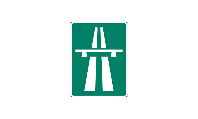 Motorväg vägmärken | anvisningsmärken | e1 | motorväg | öva körkortsteori online | körteori