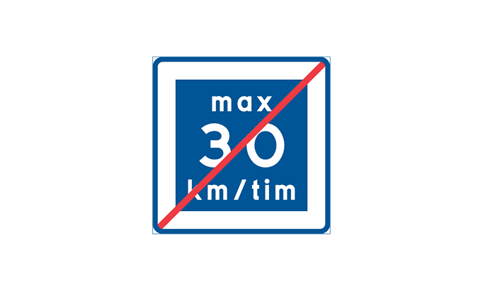Rekommenderad lägre hastighet upphör vägmärken | anvisningsmärken | e12 | rekommenderad lägre hastighet upphör | öva körkortsteori online | körteori