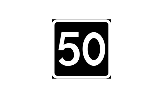 Rekommenderad högsta hastighet vägmärken | anvisningsmärken | e13 | rekommenderad högsta hastighet | öva körkortsteori online | körteori
