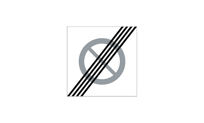 Slut på område vägmärken | anvisningsmärken | e21 | slut på område | öva körkortsteori online | körteori