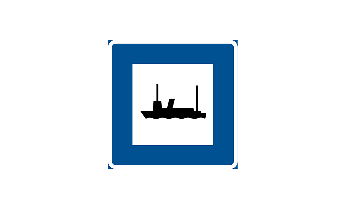 Färja vägmärken | lokaliseringsmärken | g11 | färja | öva körkortsteori online | körteori