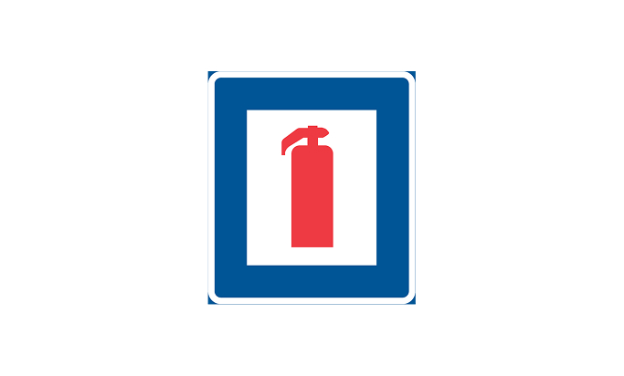 Brandsläckare vägmärken | lokaliseringsmärken | g9 | brandsläckare | öva körkortsteori online | körteori