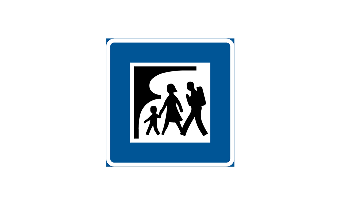 Friluftsområde vägmärken | lokaliseringsmärken | h16 | friluftsområde | öva körkortsteori online | körteori