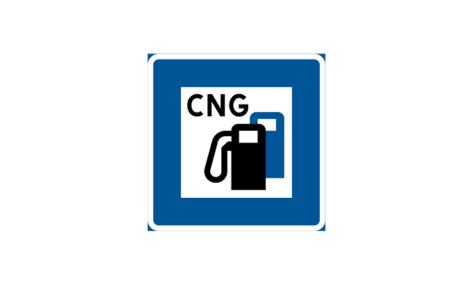 Gas för fordonsdrift vägmärken | lokaliseringsmärken | h4 | gas för fordonsdrift | öva körkortsteori online | körteori