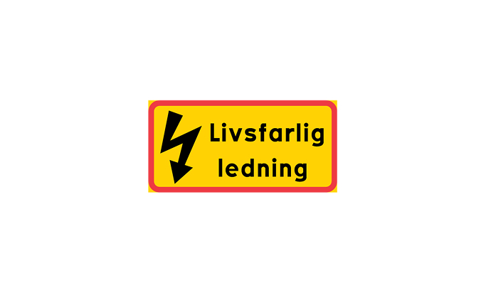Livsfarlig ledning vägmärken | upplysningsmärken | j3 | livsfarlig ledning | öva körkortsteori online | körteori